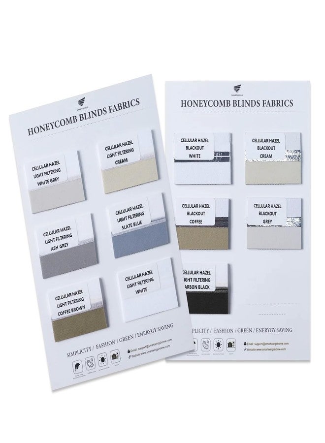 SmartWings Cellular Fabric Samples,100% Blackout & Light Filtering Fabric, Used in Hazel Cellular Shades, Multi-Color - Image 1
